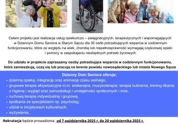 REKRUTACJA DO PROJEKTU PN. „DZIENNY DOM SENIORA” – NABÓR 2