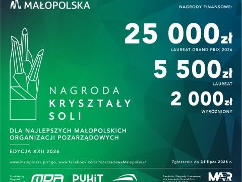 KRYSZTAŁY SOLI 2026 – nagrody dla najlepszych NGO w Małopolsce