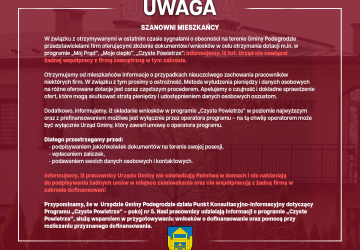 Uwaga dotycząca przedstawicieli firm oferujących złożenie dokumentów/wniosków w celu otrzymania dotacji