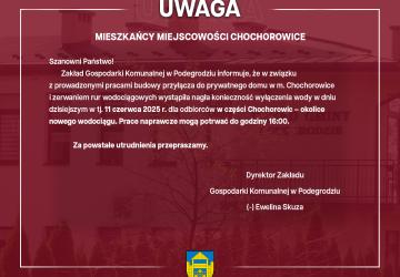 Przerwa w dostawie wody - Chochorowice