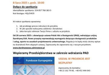 Instytut ADN sp. z o.o., sp.k. i Stowarzyszenie Młodych Lubuszan Zapraszają na spotkanie informacyjne w ramach projektu „Dyrektywa EAA szkolenia i doradztwo dla przedsiębiorstw”