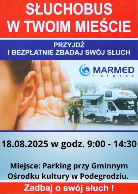 Słuchobus w Podegrodziu - Bezpłatne badanie słuchu