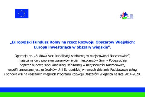 BUDOWA SIECI KANALIZACJI SANITARNEJ W MIEJSCOWOŚCI NASZACOWICE