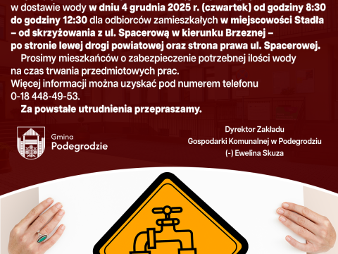 Przerwa w dostawie wody - Stadła