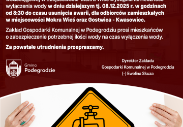 Przerwa w dostawie wody - Gostwica i Mokra Wieś
