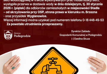 Przerwa w dostawie wody - Stadła