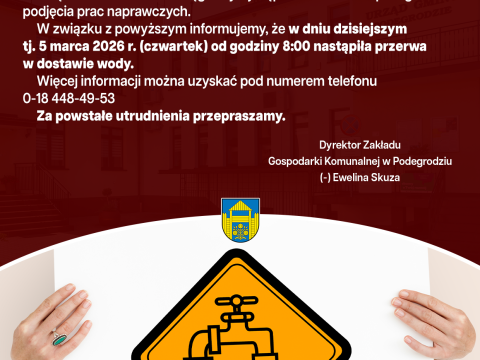 Przerwa w dostawie wody - Mokra Wieś