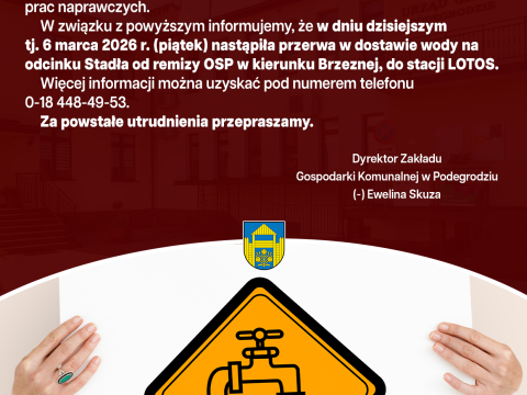 Przerwa w dostawie wody - Stadła