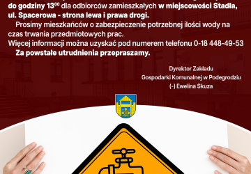 Przerwa w dostawie wody - Stadła