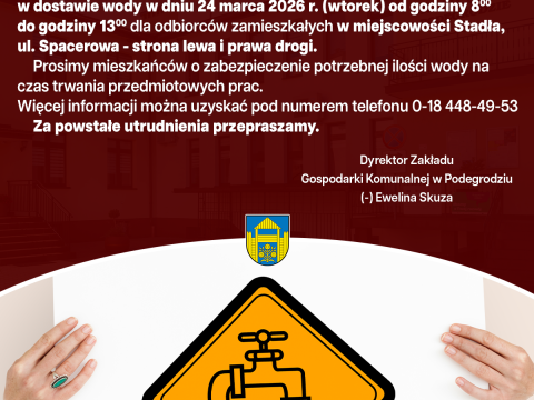 Przerwa w dostawie wody - Stadła