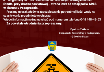 Przerwa w dostawie wody - Stadła
