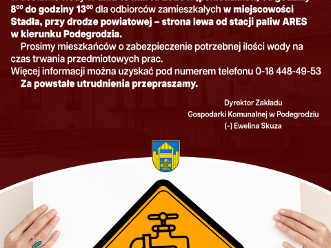 Przerwa w dostawie wody - Stadła