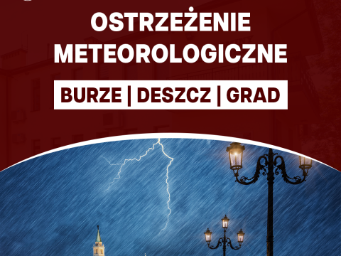 Ostrzeżenie meteorologiczne - burze, deszcz, grad