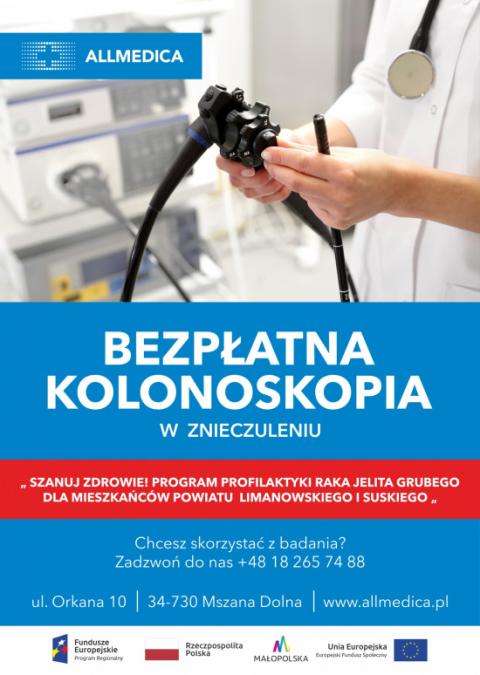 „Szanuj zdrowie! Program profilaktyki raka jelita grubego dla mieszkańców powiatu limanowskiego, suskiego, wadowickiego, nowosądeckiego i tatrzańskiego”