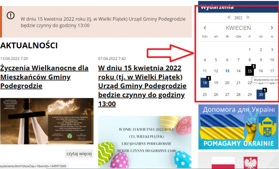 Kalendarz wydarzeń - ważne informacje dla mieszkańca gminy