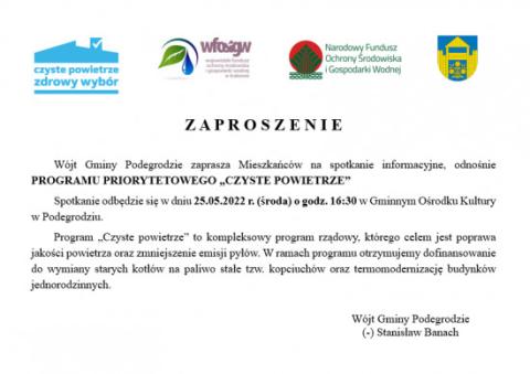 Zaproszenie na spotkanie informacyjne
