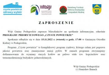 Zaproszenie na spotkanie informacyjne