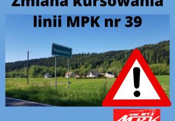 Zmiana kursowania linii MPK nr 39