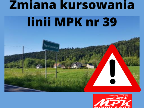 Zmiana kursowania linii MPK nr 39