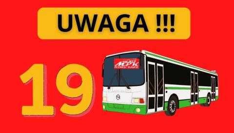 Uwaga zmiana rozkładu jazdy linii MPK nr 19