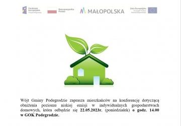 Zaproszenie na konferencję dotyczącą obniżenia poziomu niskiej emisji w indywidualnych gospodarstwach domowych