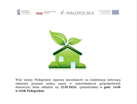 Zaproszenie na konferencję dotyczącą obniżenia poziomu niskiej emisji w indywidualnych gospodarstwach domowych