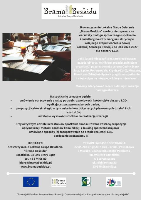 Warsztaty dialogu społecznego (spotkanie konsultacyjno-informacyjne)