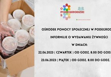 Wydawanie żywności -  informacja OPS w Podegrodziu