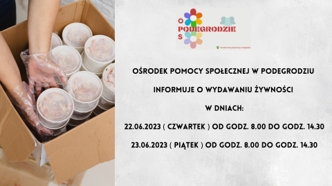 Wydawanie żywności -  informacja OPS w Podegrodziu