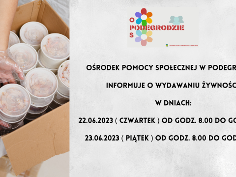 Wydawanie żywności -  informacja OPS w Podegrodziu