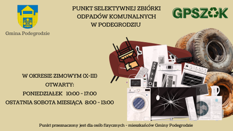 UWAGA! zmiana godzin otwarcia GPSZOK w okresie zimowym