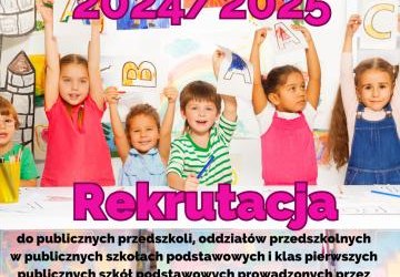 Rekrutacja do publicznych przedszkoli, oddziałów przedszkolnych w publicznych szkołach podstawowych i klas pierwszych publicznych szkół podstawowych prowadzonych przez Gminę Podegrodzie na rok szkolny 2024/2025
