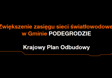 Komunikat dot. realizacji projektu światłowodów na terenie Gminy Podegrodzie