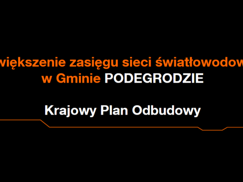 Komunikat dot. realizacji projektu światłowodów na terenie Gminy Podegrodzie