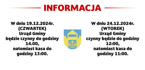 Godziny pracy Urzędu Gminy w Podegrodziu