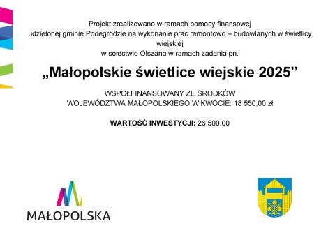 Małopolskie świetlice wiejskie 2025