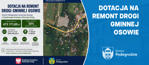 Dotacja na remont drogi gminnej Osowie