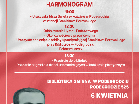 Zaproszenie na uroczyste odsłonięcie tablicy upamiętniającej Stanisława Berowskiego