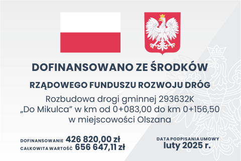 Remont drogi gminnej "Do Mikulca"– Olszana