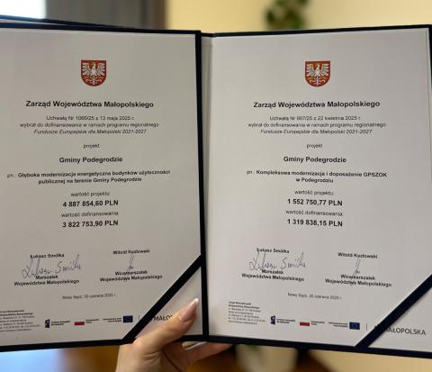 Kolejne środki unijne dla Gminy Podegrodzie! Inwestujemy w ekologię i efektywność energetyczną