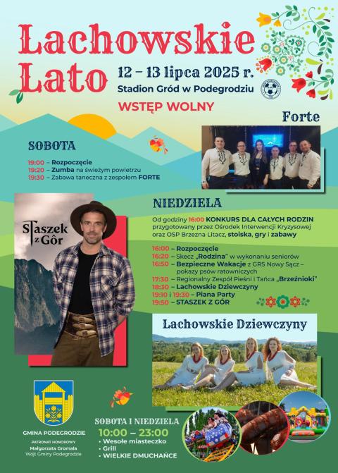 Lachowskie Lato 2025 – Święto Gminy Podegrodzie już 12–13 lipca!