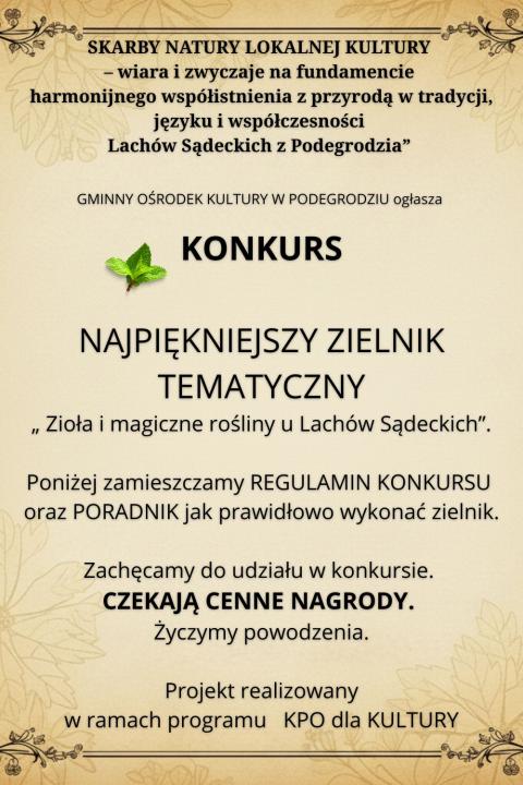 Konkurs na najpiękniejszy zielnik tematyczny