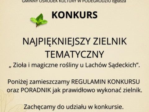 Konkurs na najpiękniejszy zielnik tematyczny