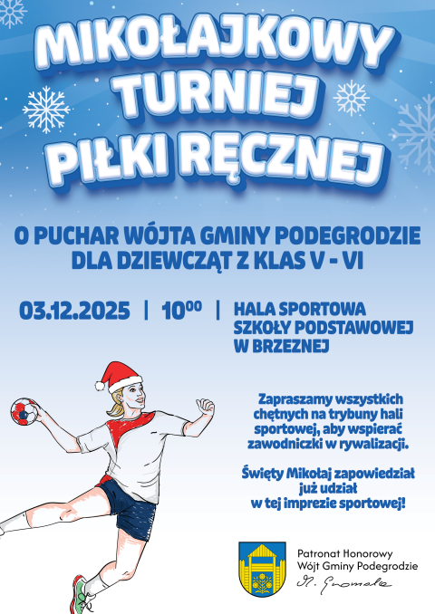 Mikołajkowy Turniej Piłki Ręcznej o Puchar Wójta Gminy Podegrodzie