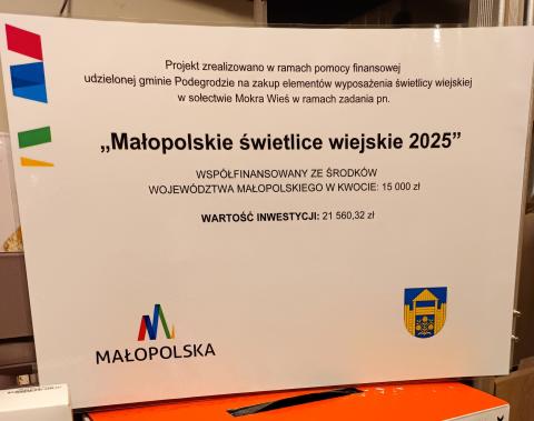 Doposażenie Świetlicy w Mokrej Wsi