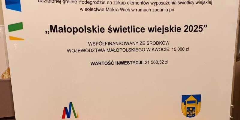 Doposażenie Świetlicy w Mokrej Wsi
