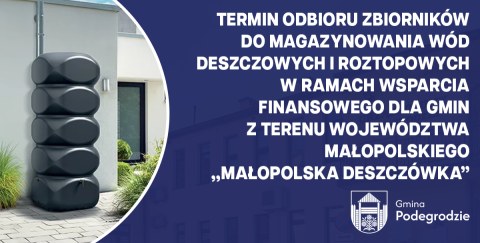 Odbiór zbiorników do magazynowania wód deszczowych i roztopowych