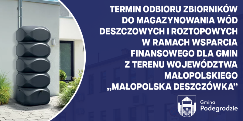 Odbiór zbiorników do magazynowania wód deszczowych i roztopowych