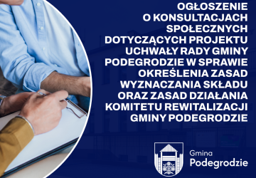 Ogłoszenie o konsultacjach społecznych