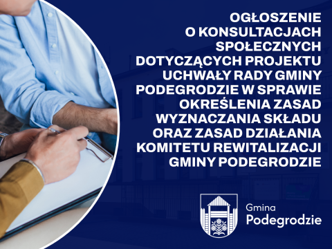 Ogłoszenie o konsultacjach społecznych